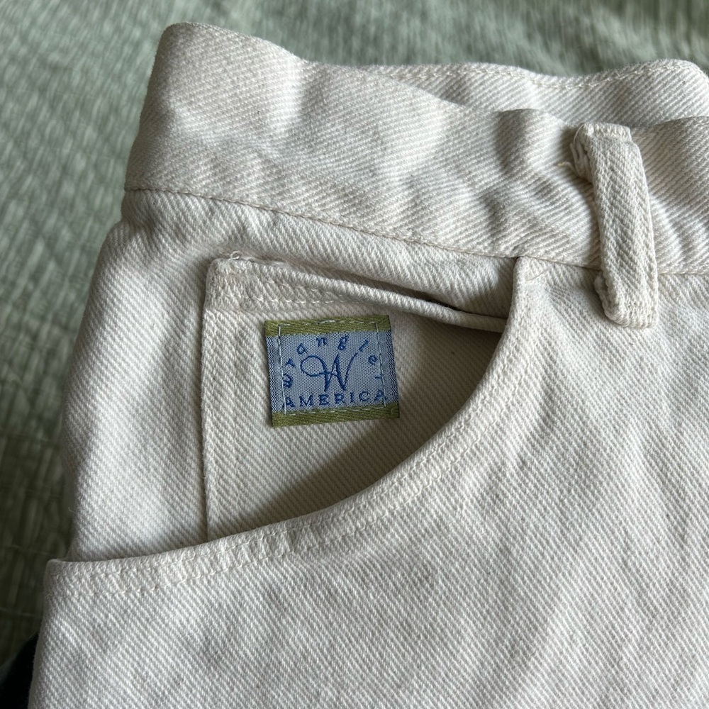 vintage wrangler white jean shorts